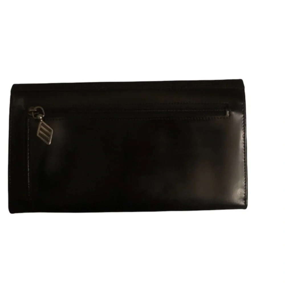 Joseph abboud black leather checkbook wallet